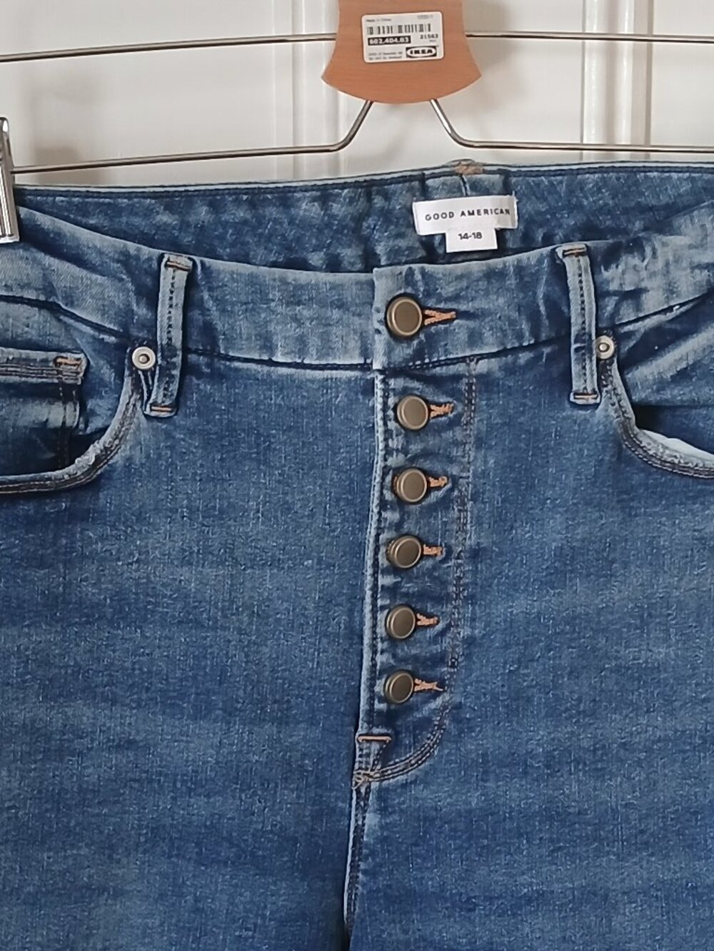 Good American Good Legs Straight Jeans Always Fits NWT size 14-18 button fly - Picture 6 of 9